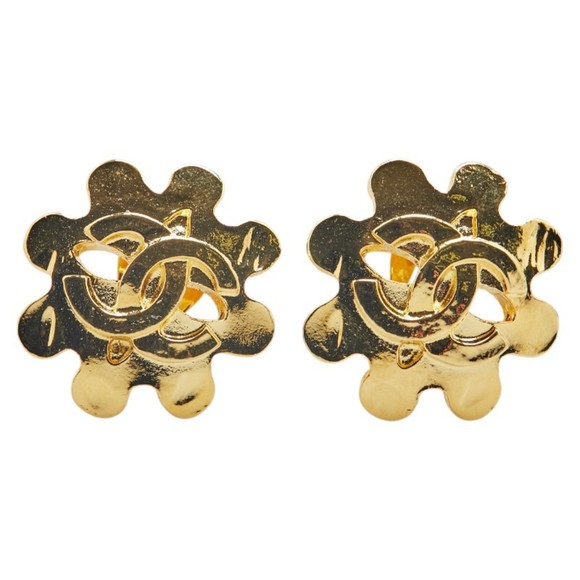 Chanel Coco Mark Gold Gold Plated earring - Picture 1 of 6